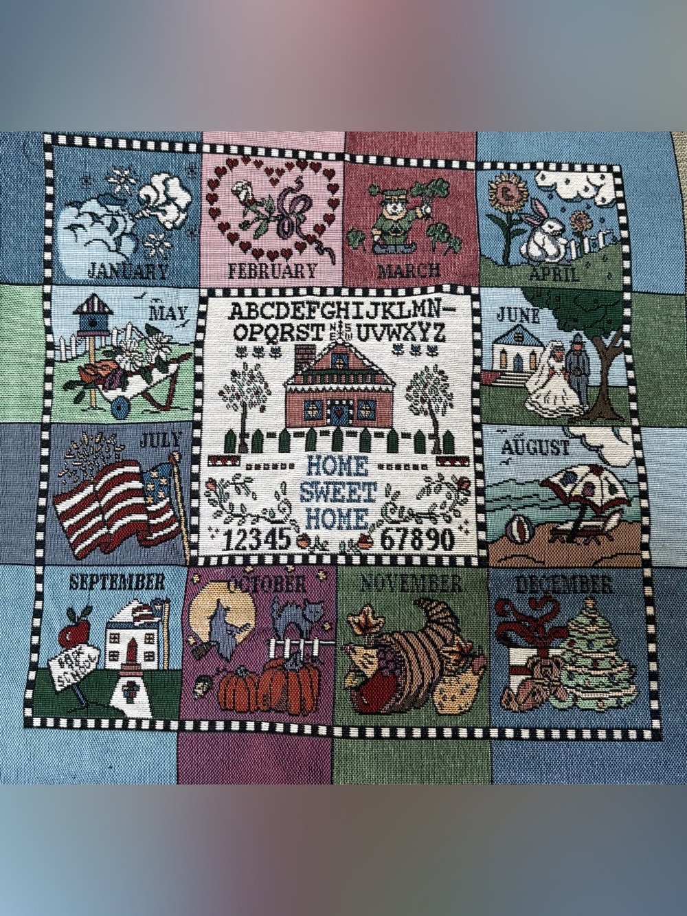 Vintage Home Sweet Home Tapestry Fabric